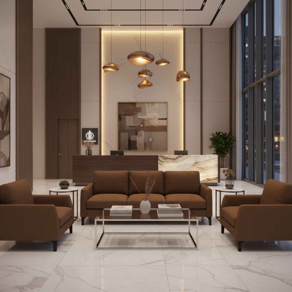 Smooth Pebble Grain Rich Umber Upholstered Sofa | Architectural Fabrics