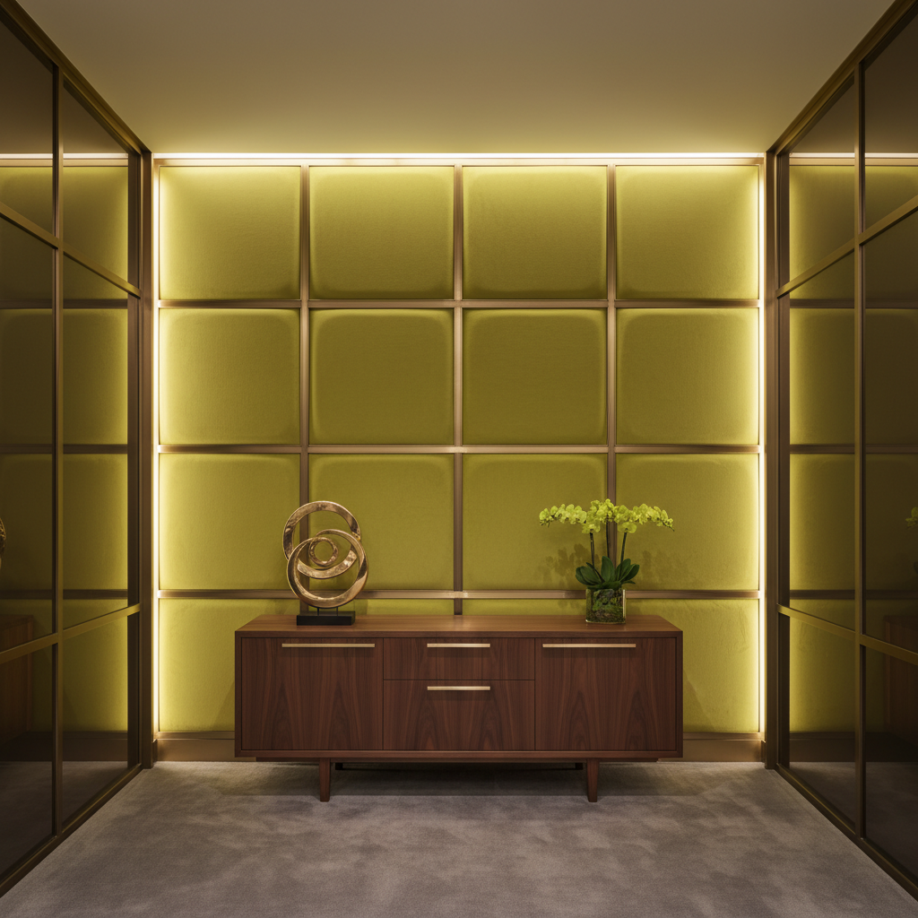 Ultrasuede  Lime  Yellow, Green Upholstered Wall Panel | Ultrasuede Upholstery