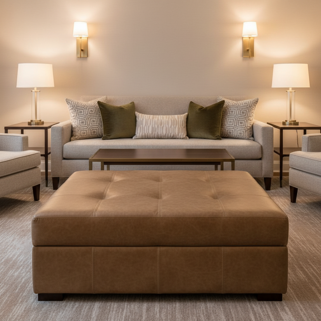 Kralendijk - Canyon Upholstered Ottoman | Architectural Fabrics