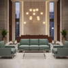 Woven Linen Texture Dusty Teal Upholstered Sofa | Architectural Fabrics