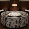 Distressed Cloud Texture Granite Stone Upholstered Banquette | Architectural Fabrics