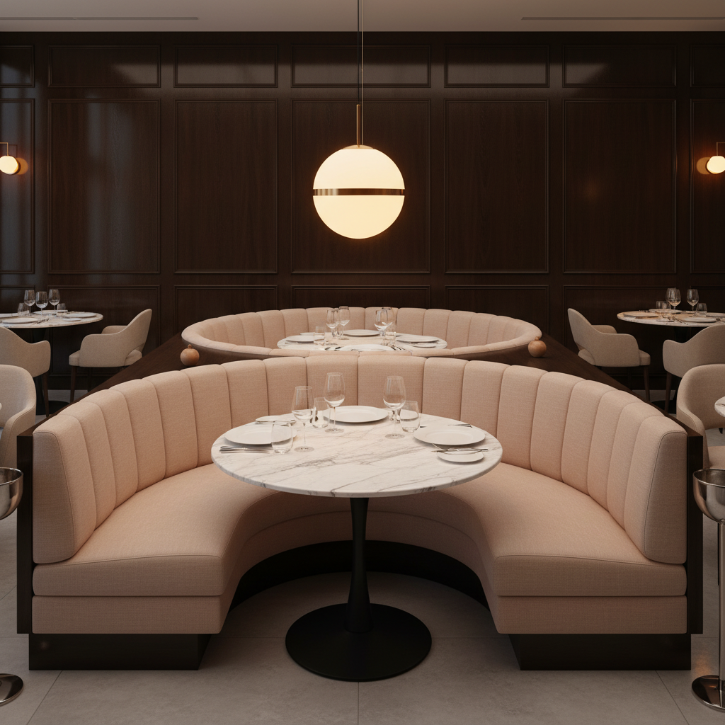 Aarden - Rose Quartz Silicone Hybrid Upholstered Banquette | Architectural Fabrics