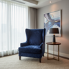 Crushed Velvet Texture Midnight Sapphire Upholstered Chair | Architectural Fabrics