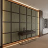 Subtle Textured Matte Soft Olive Upholstered Wall Panel | Architectural Fabrics
