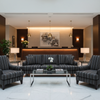 Sandy Point Stripe - Otter Upholstered Sofa | Architectural Fabrics