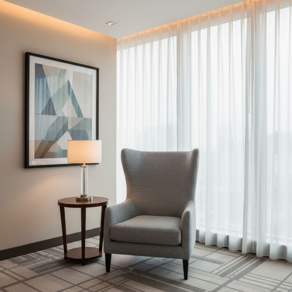 Fine Pebble Texture Cool Gray Upholstered Chair | Architectural Fabrics