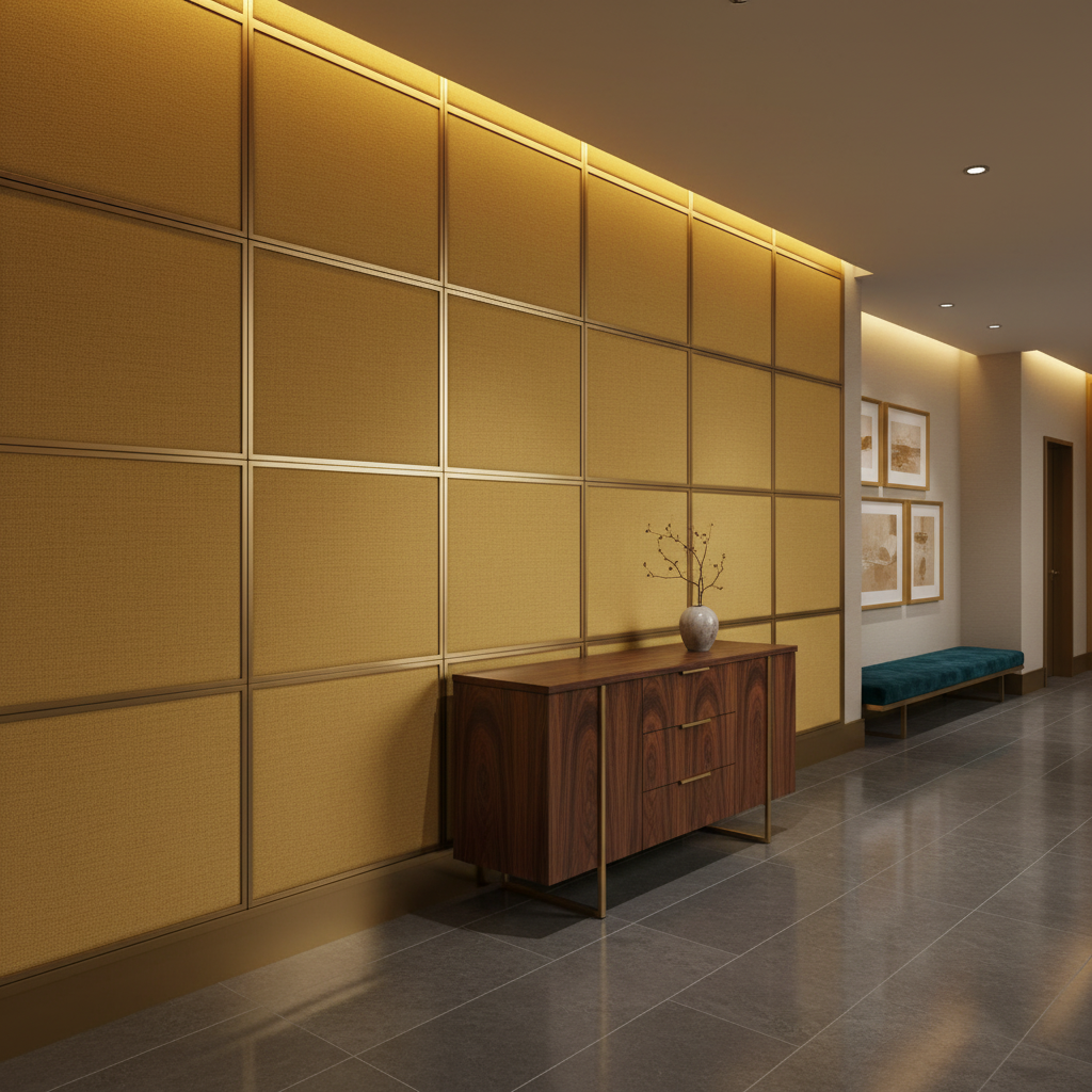 Amalfi - Goldenrod Indoor/Outdoor Vinyl Upholstered Wall Panel | Architectural Fabrics