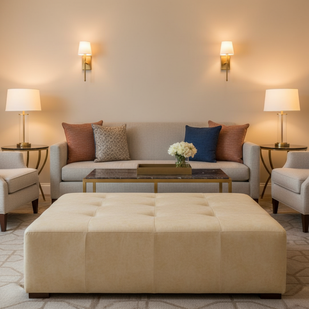 Luxury Cay - Marble Upholstered Ottoman | Architectural Fabrics