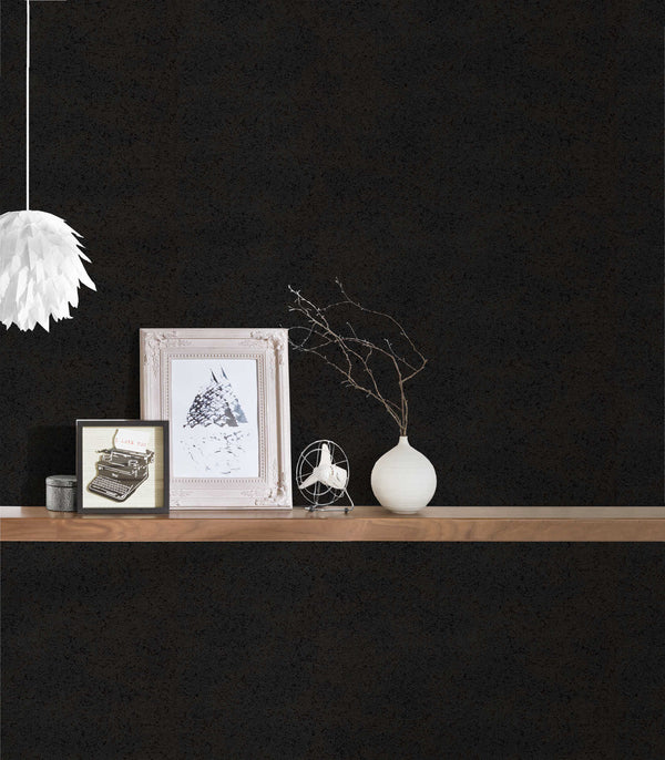 Versace Plain Black Wallcovering | Versace