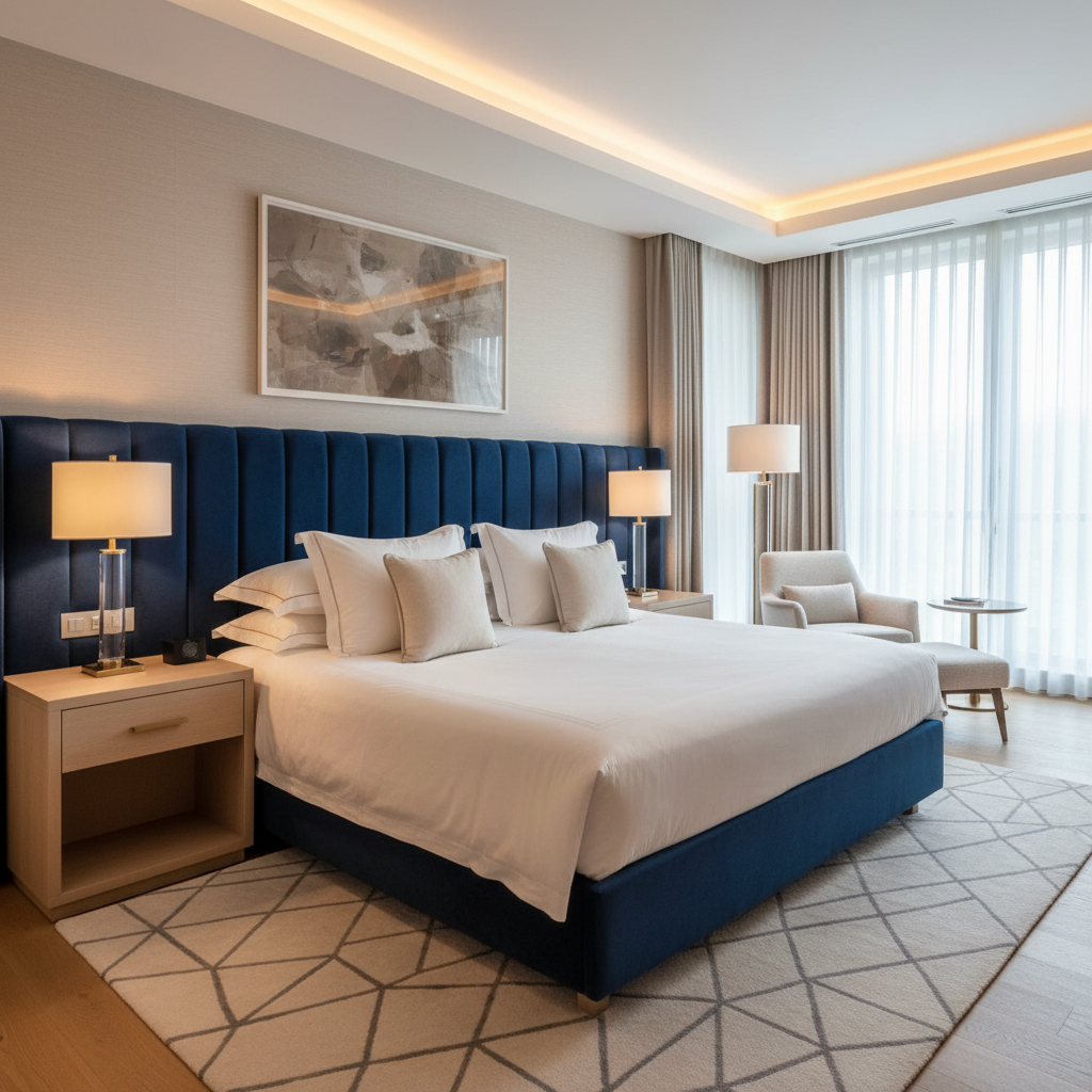 Ultrasuede  Regal Blue  Blue Upholstered Headboard | Ultrasuede Upholstery