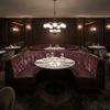 Crushed Velvet Texture Deep Plum Upholstered Banquette | Architectural Fabrics