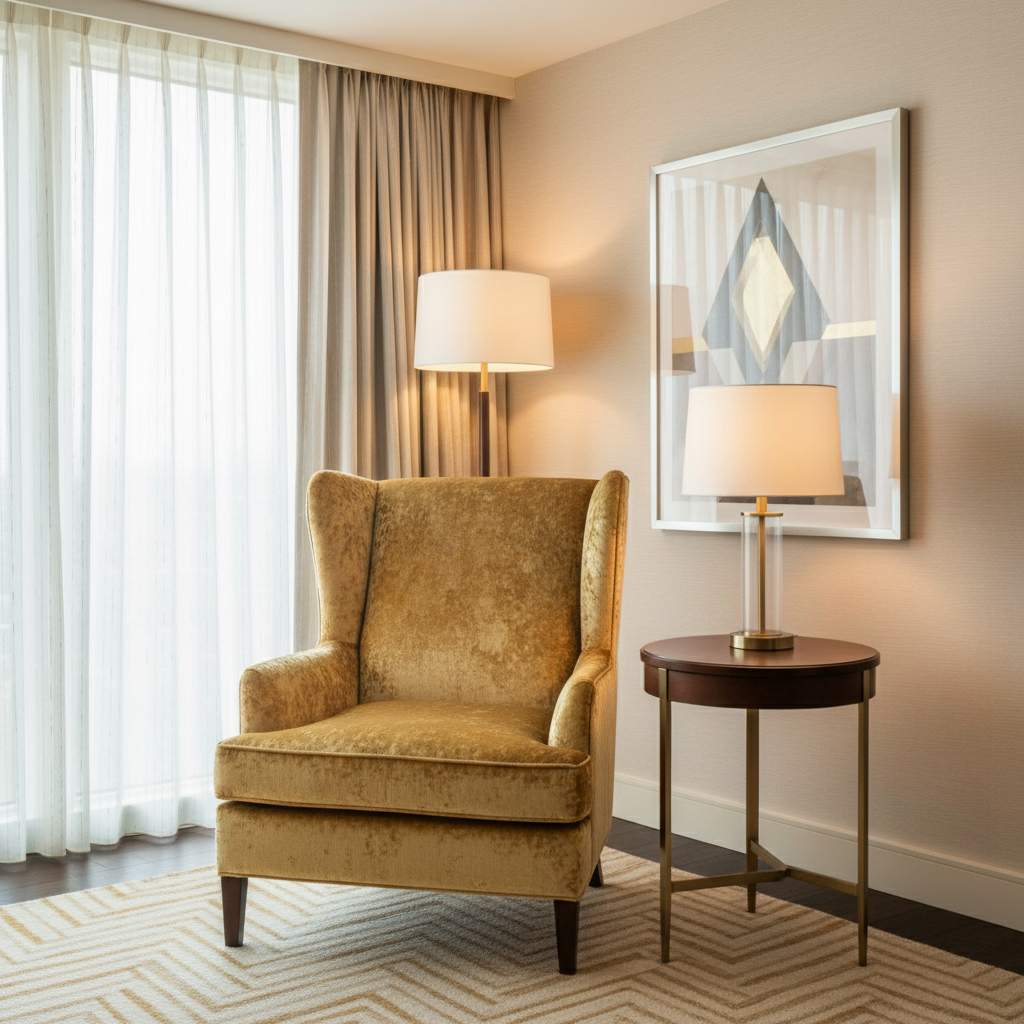 Crushed Velvet Texture Golden Honey Upholstered Chair | Architectural Fabrics