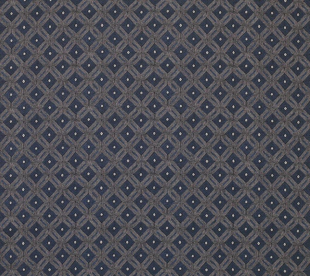 DWCY-900129 Nina Campbell Fabric Indigo Blue designer-wallcoverings-los-angeles