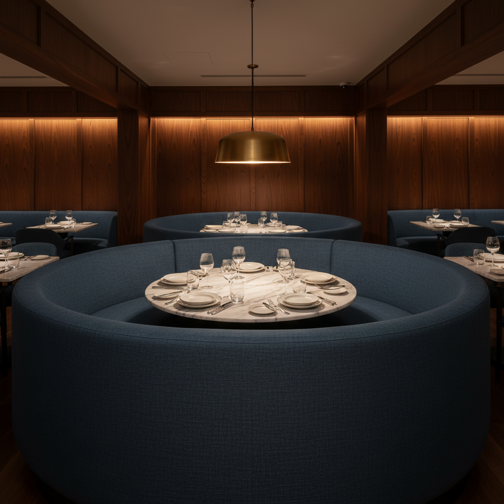 Morant - Ink Upholstered Banquette | Architectural Fabrics