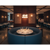 Algiers - Slate Blue Performance Vinyl Upholstered Banquette | Architectural Fabrics