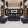 Fine Pebble Grain Deep Indigo Upholstered Sofa | Architectural Fabrics