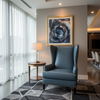 Algiers - Slate Blue Performance Vinyl Upholstered Chair | Architectural Fabrics