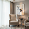 Algiers - Limestone Performance Vinyl Upholstered Chair | Architectural Fabrics