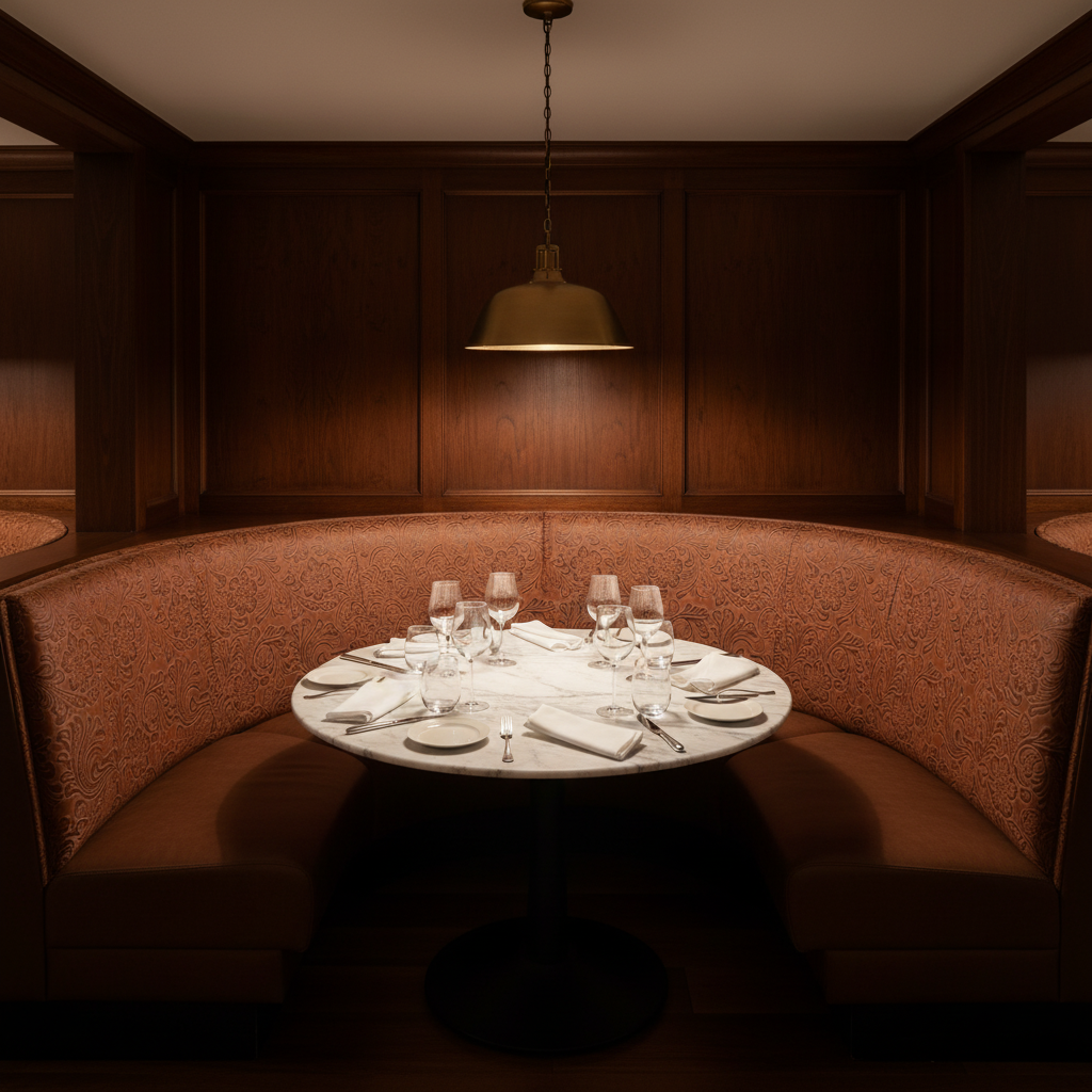 West Indian Lily - Rawhide Upholstered Banquette | Architectural Fabrics