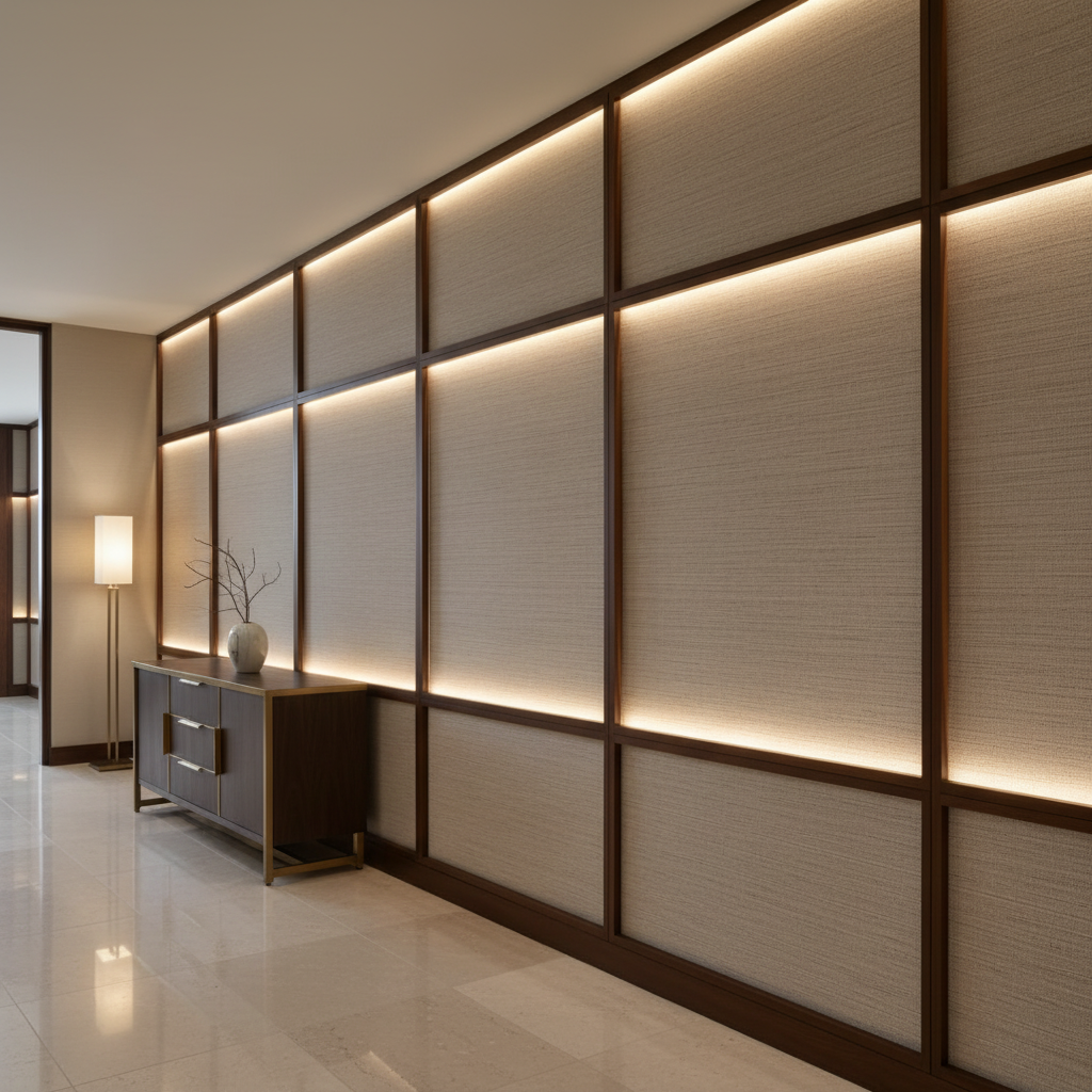 Abaca - Stone Weave Tekloom Performance Upholstered Wall Panel | Architectural Fabrics