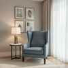 Smooth Pebble Grain Dusty Denim Upholstered Chair | Architectural Fabrics