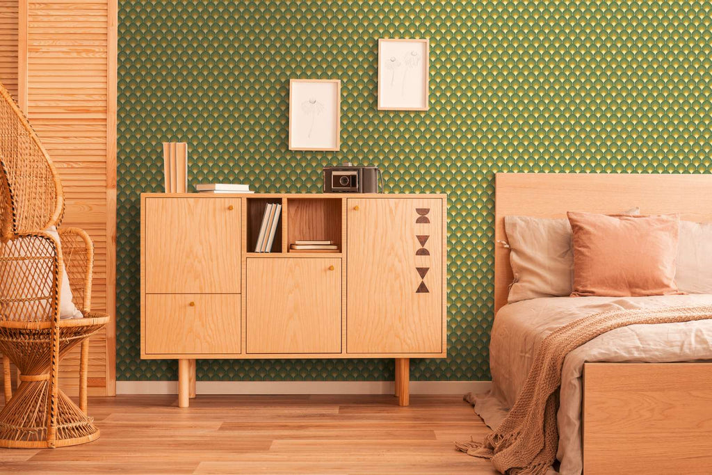 Retro Chic Green Wallcovering | AS Creation