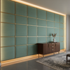 Woven Textured Pattern Seafoam Green Upholstered Wall Panel | Architectural Fabrics