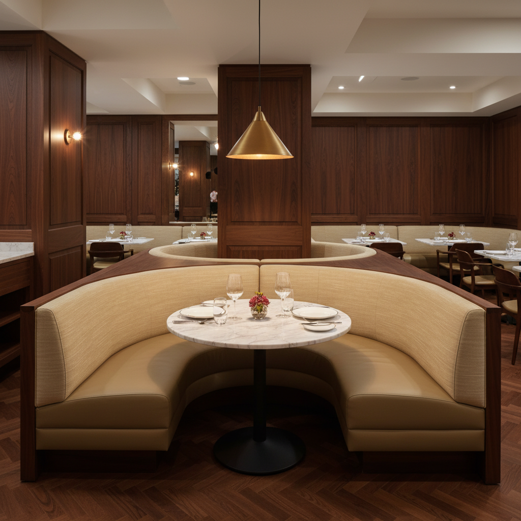 Tradewind Trace - Vanilla Upholstered Banquette | Architectural Fabrics