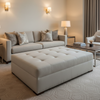 Kralendijk - Glacier Upholstered Ottoman | Architectural Fabrics