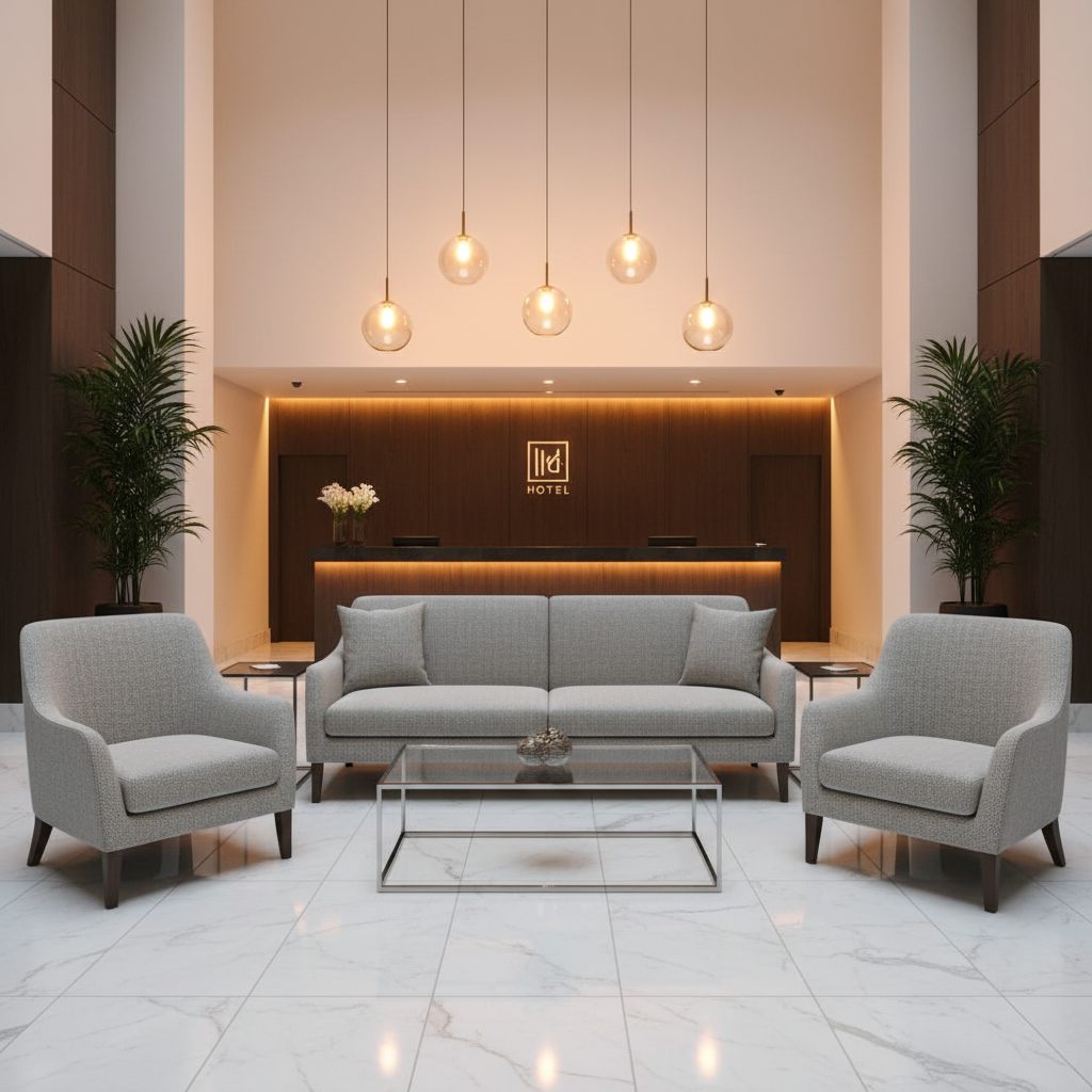 Pinnacle Rock - Sky Upholstered Sofa | Architectural Fabrics