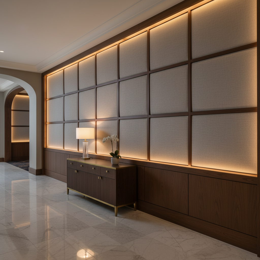 Brushed Linen Weave Soft Linen Upholstered Wall Panel | Architectural Fabrics