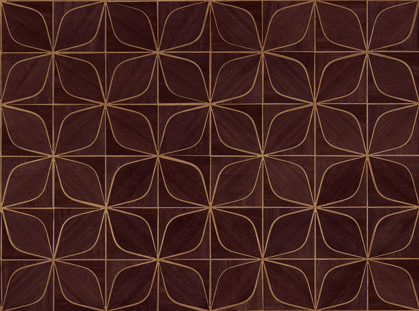 Oyster Bay-Espresso Wood Veneer Wallcovering | Phillipe Romano
