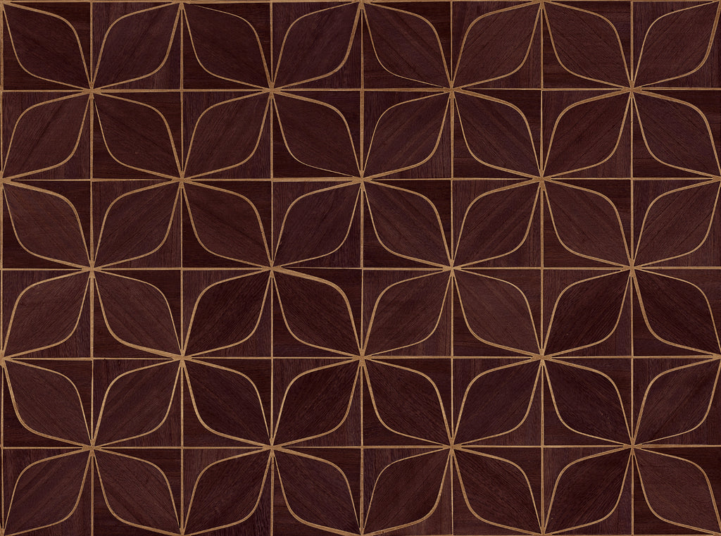 Oyster Bay-Espresso Wood Veneer Wallcovering | Phillipe Romano — WOOD-500810