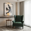 Smooth Leather Grain Deep Evergreen Upholstered Chair | Architectural Fabrics