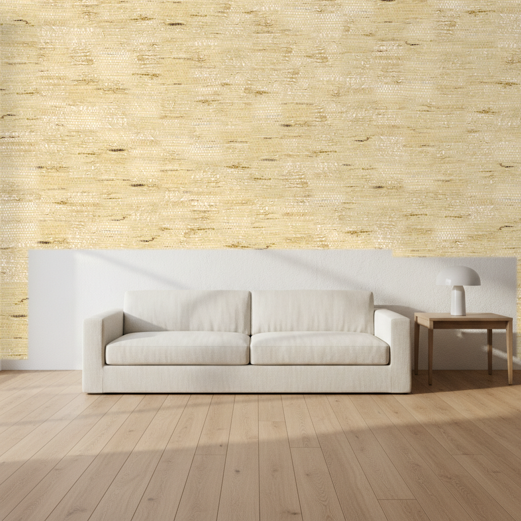 Nantucket Grasscloth Beige Wallcovering | Phillipe Romano room setting