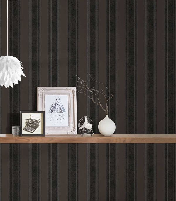 Versace Stripe Brown Wallcovering | Versace