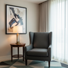 Fine Pebble Texture Dark Graphite Upholstered Chair | Architectural Fabrics