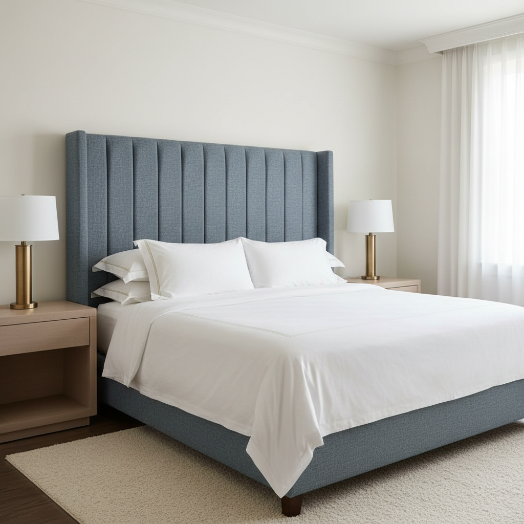 Amalfi - Denim Indoor/Outdoor Vinyl Upholstered Headboard | Architectural Fabrics