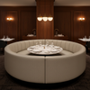Smooth Pebble Grain Soft Taupe Upholstered Banquette | Architectural Fabrics