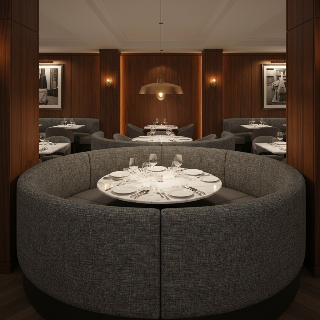 St. Eustatius - Storm Upholstered Banquette | Architectural Fabrics