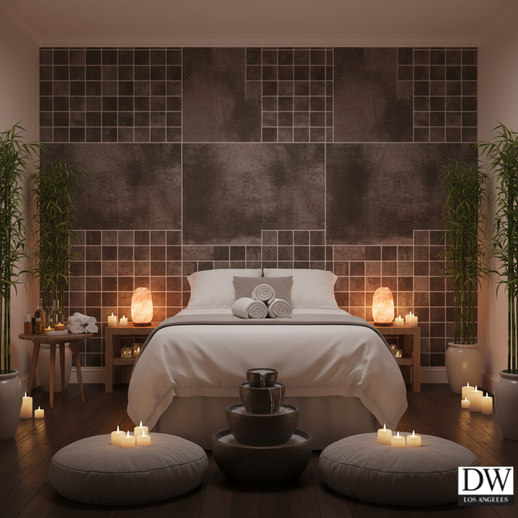 Vomera Shale Faux Tile | Hollywood Wallcoverings - Healthcare Waiting Room commercial room setting