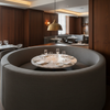 Linen Island - Cinder Upholstered Banquette | Architectural Fabrics