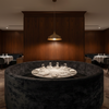 Crushed Velvet Texture Midnight Shadow Upholstered Banquette | Architectural Fabrics