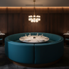 Aarden - Teal Tide Silicone Hybrid Upholstered Banquette | Architectural Fabrics