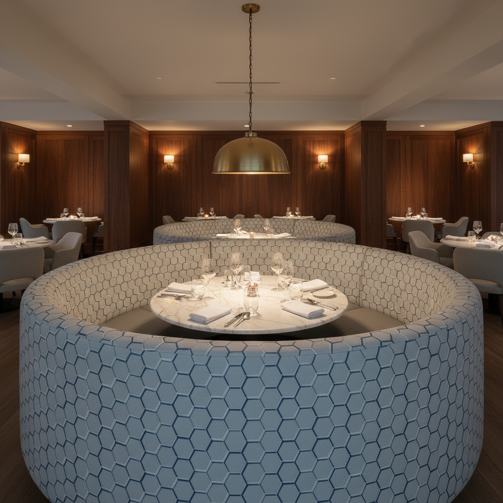Pelican Cay - Mineral Upholstered Banquette | Architectural Fabrics
