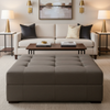 Linen Island - Shadow Upholstered Ottoman | Architectural Fabrics