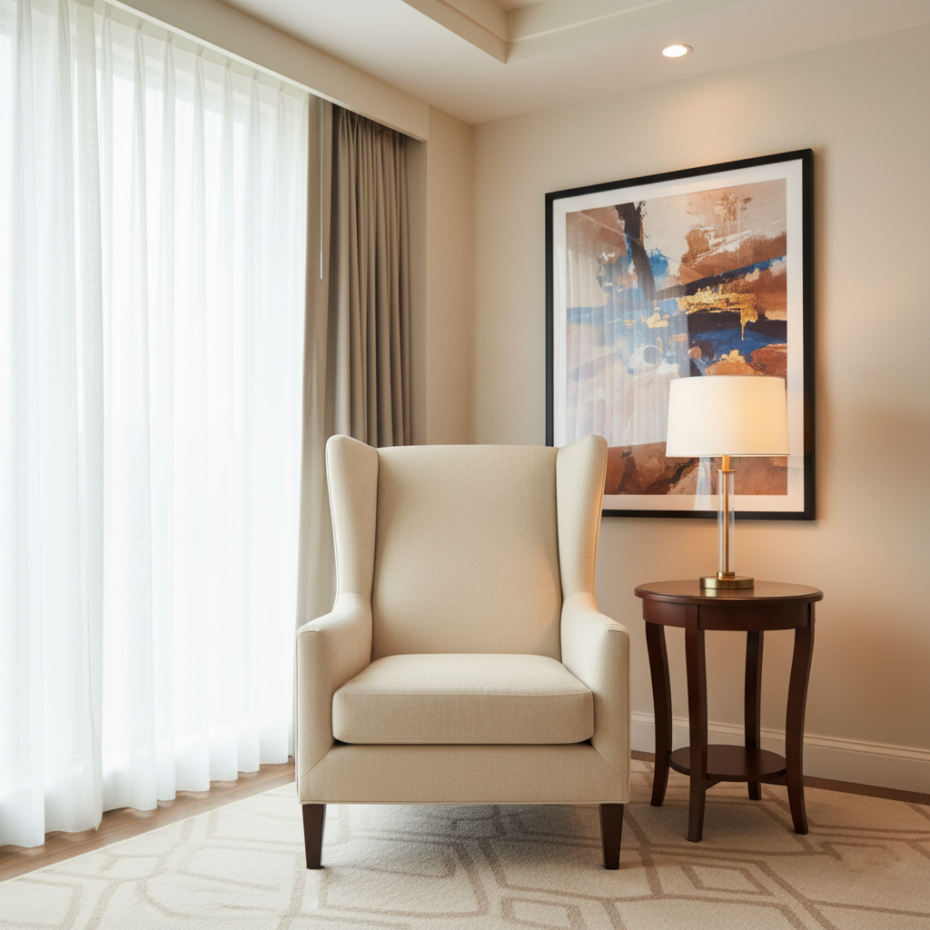 Vintage Harbor - Eggshell Upholstered Chair | Architectural Fabrics