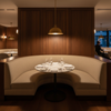 Fine Woven Texture Neutral Beige Upholstered Banquette | Architectural Fabrics