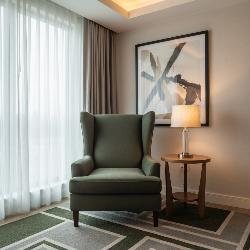 Smooth Velvet Deep Olive Upholstered Chair | Architectural Fabrics
