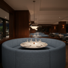 Rattan Bay - Denim Upholstered Banquette | Architectural Fabrics